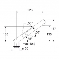 Bateria Franke AKROS chrom 115.0082.272 WYPRZEDAŻ EKSPOZYCJI
